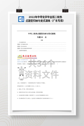 2022年中考化学毕业班二轮热点题型归纳与变式演练（广东专用）