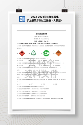 2023-2024学年九年级化学上册同步测试优选卷（人教版）