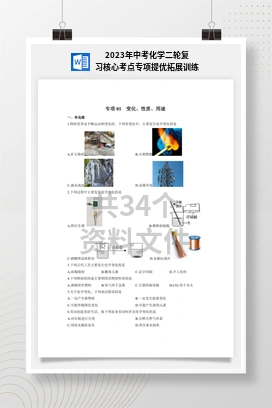 2023年中考化学二轮复习核心考点专项提优拓展训练