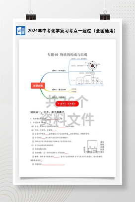 2024年中考化学复习考点一遍过（全国通用）