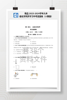 精品 2023-2024学年九年级化学同步学习中考真题练（人教版）