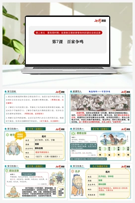第7课 百家争鸣 课件+教案 新人教版初中历史七年级上册