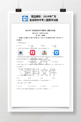 精品解析：2024年广东省深圳市中考二模数学试题