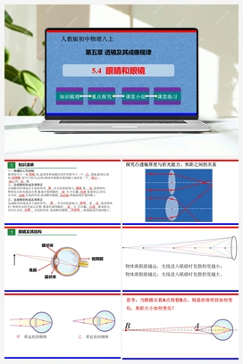 5.4眼睛和眼镜（课件+教案+练习） 人教版初中物理八年级上册
