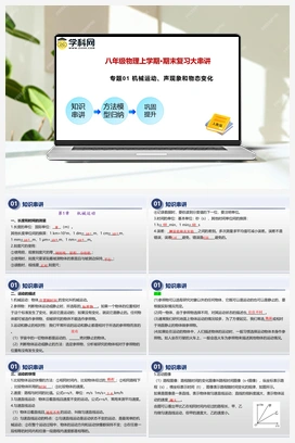期末专项复习2025版 2024人教版初中物理八年级上册