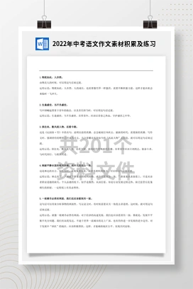 2022年中考语文作文素材积累及练习