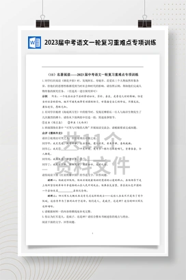 2023届中考语文一轮复习重难点专项训练