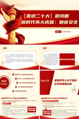 新时代伟大成就：粮食安全 党课团课PPT课件模板