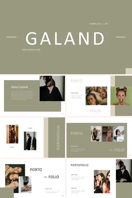 墨绿极简简约高级感企业GALAND 模板展示设计项目汇报PPT模板