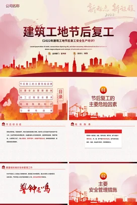 建筑工地节后复工PPT课件