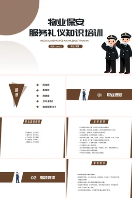 物业保安服务礼仪培训企业内培PPT课件模板