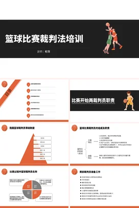 篮球比赛裁判法培训PPT课件模板