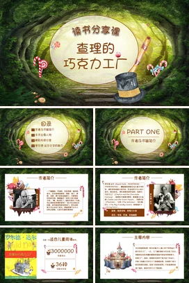 查理的巧克力工厂读书分享会PPT课件模板