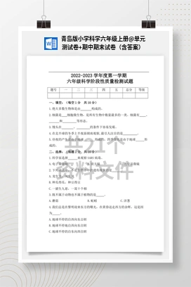 单元测试卷+期中期末试卷（含答案） 青岛版小学科学六年级上册