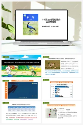 1.6 比较相同时间内运动的快慢（课件+教案+习题） 教科版小学科学三年级下册