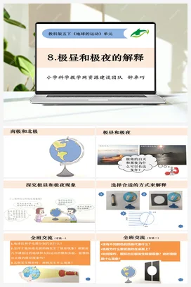 4.8《极昼和极夜的解释》 课件+ 教学设计 教科版小学科学五年级下册