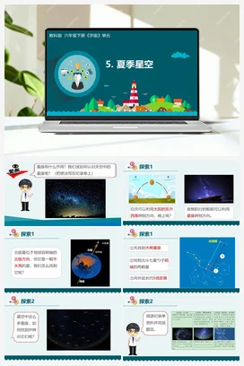 3.5《夏季星空》（课件20ppt+视频+教学设计+记录单） 教科版小学科学六年级下册