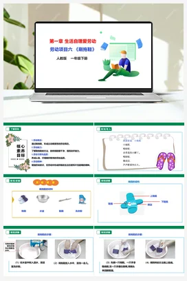 《刷拖鞋》课件+教案+素材 人教版劳动一下