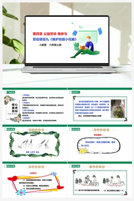 《维护班级小花圃》课件+教案+素材 人教版劳动六上