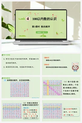 人教版数学一下 第四单元 100以内数的认识 – 数的顺序