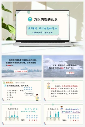 第七单元 万以内数的认识 – 万以内数的写法