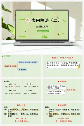 第四单元 表内除法二 练习 整理和复习