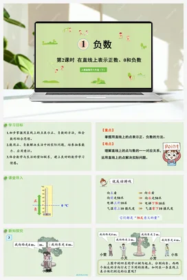 人教版数学六下 第一单元 第2课时 在直线上表示正数、0和负数 课件