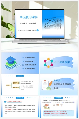 第一单元：观察物体（复习课件） 人教版小学数学三年级
