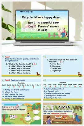 人教PEP版六下 Recycle 第1课时 Day 1 & Day 2 课件+核心素养教案